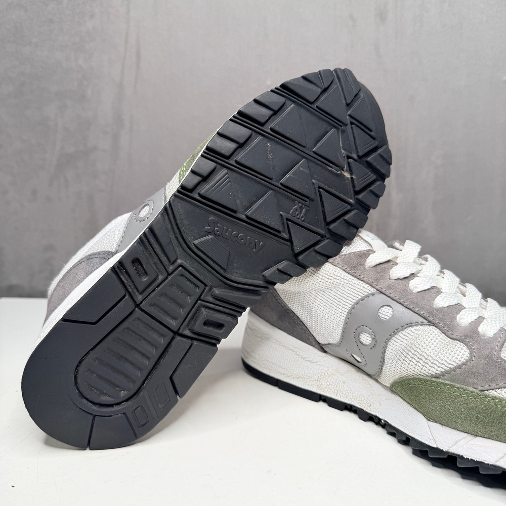 Saucony Jazz Sneakers Women 9 Grey Green Retro Suede Mesh Running Shoes - Picture 6 of 9